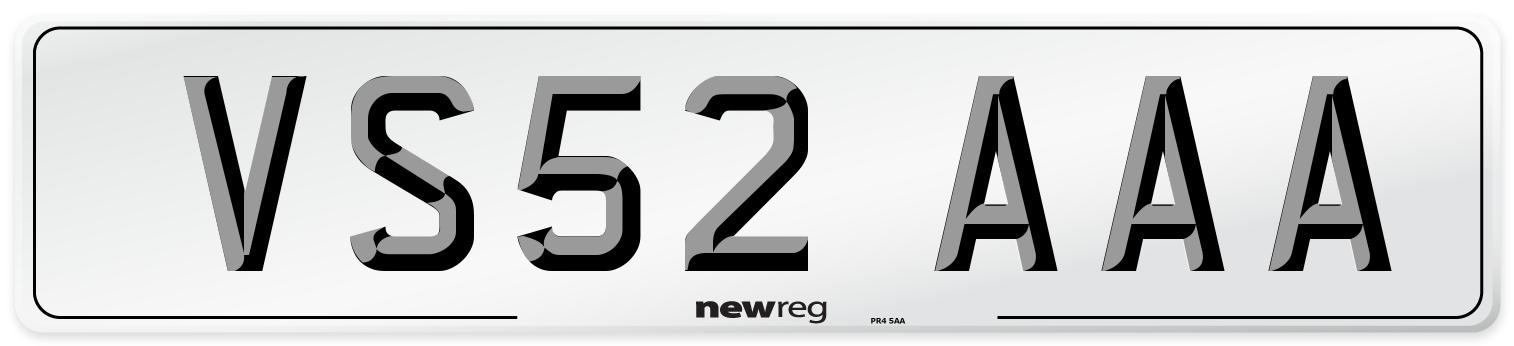 VS52 AAA Number Plate from New Reg